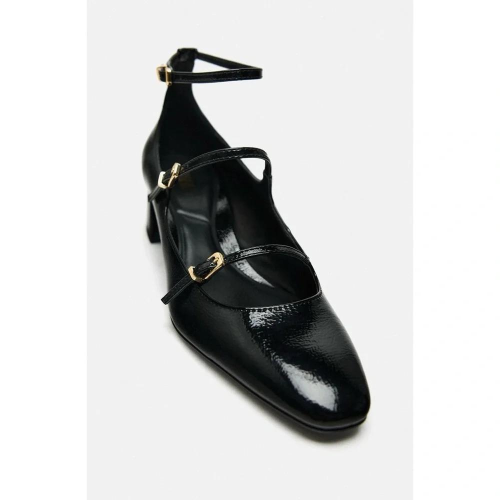 Zara black patent strappy maryjane heels - Picture 14 of 15